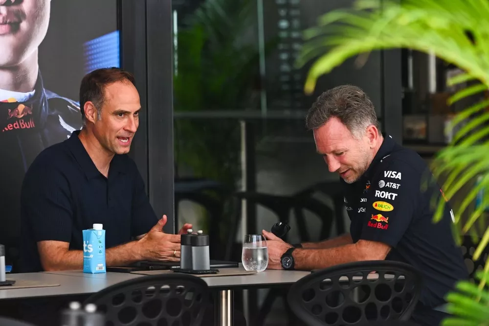 Oliver Mintzlaff, Managing director Red Bull GmbH, Christian Horner, Team Principal Red Bull Racing
