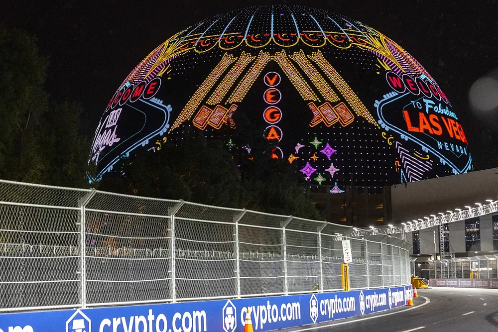 F1 Las Vegas Grand Prix branding on the Sphere