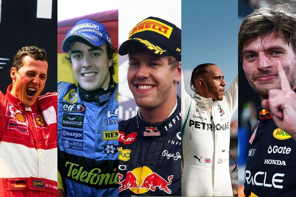 Schumacher, Alonso, Vettel, Hamilton, Verstappen
