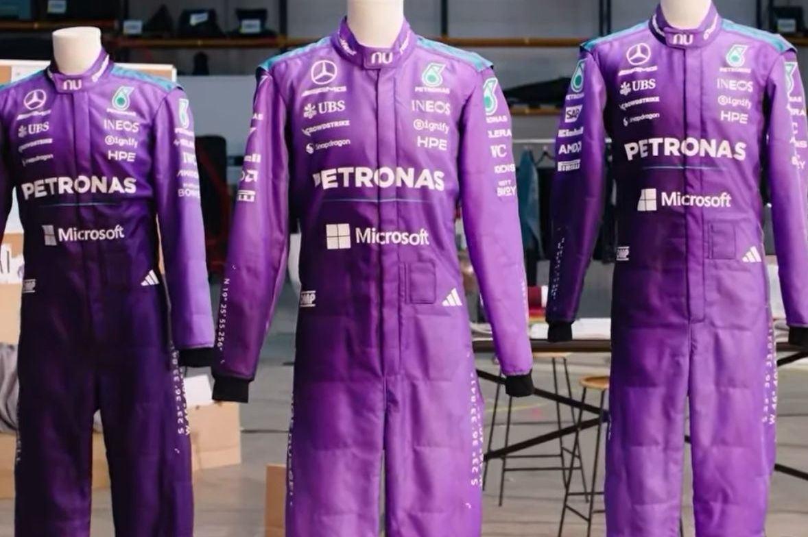 F1: Mercedes lança macacão especial em parceria com a Nubank