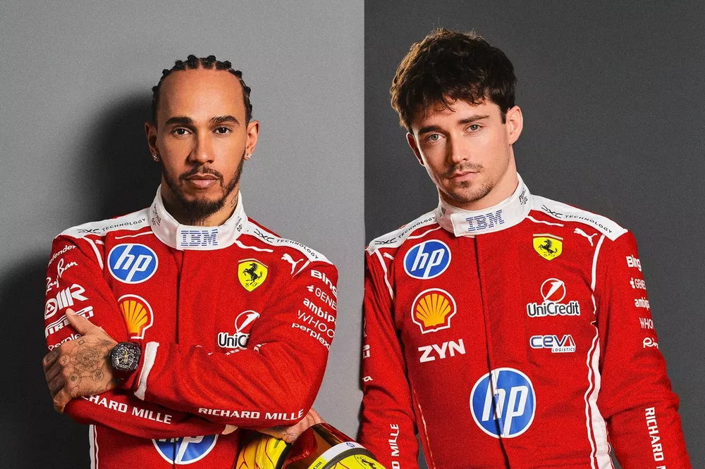Lewis Hamilton, Charles Leclerc, Ferrari