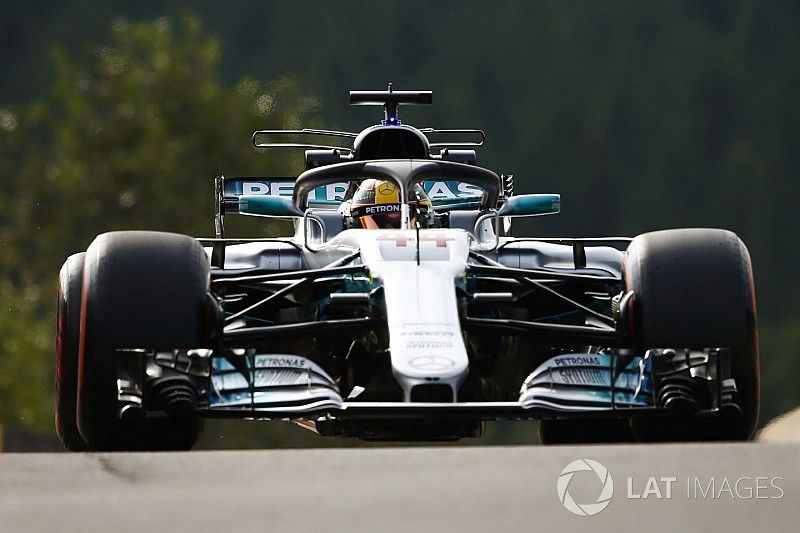 Lewis Hamilton, Mercedes AMG F1 W08 con el Halo
