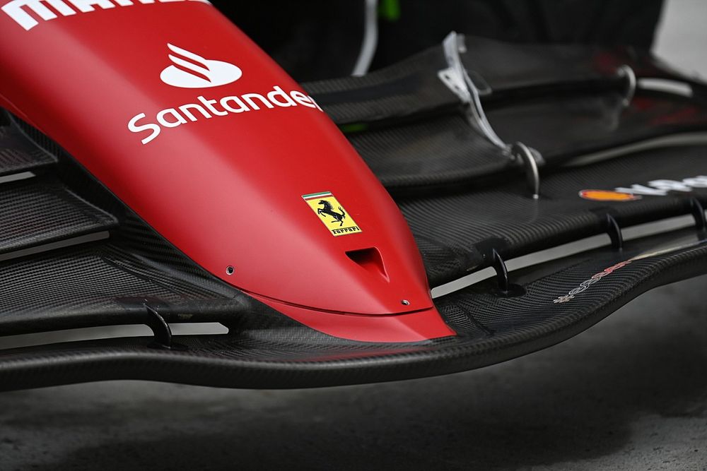 Ferrari F1-75, dettaglio del muso