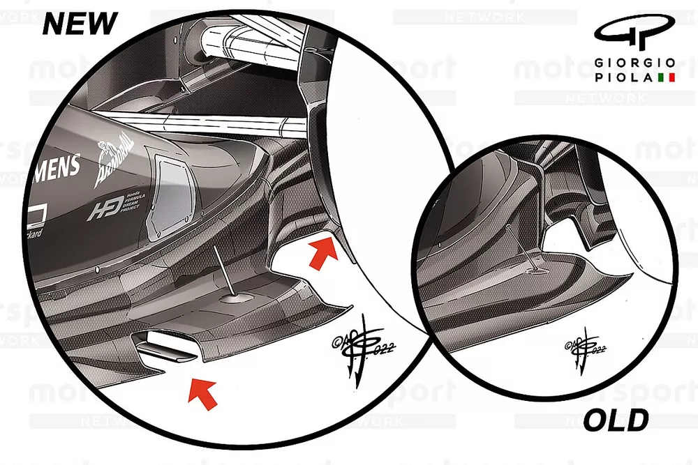 Red Bull Racing RB18 new floor detail