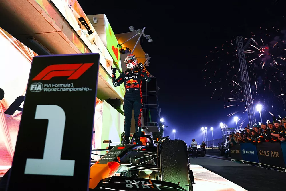 Race winner Max Verstappen, Red Bull Racing RB19
