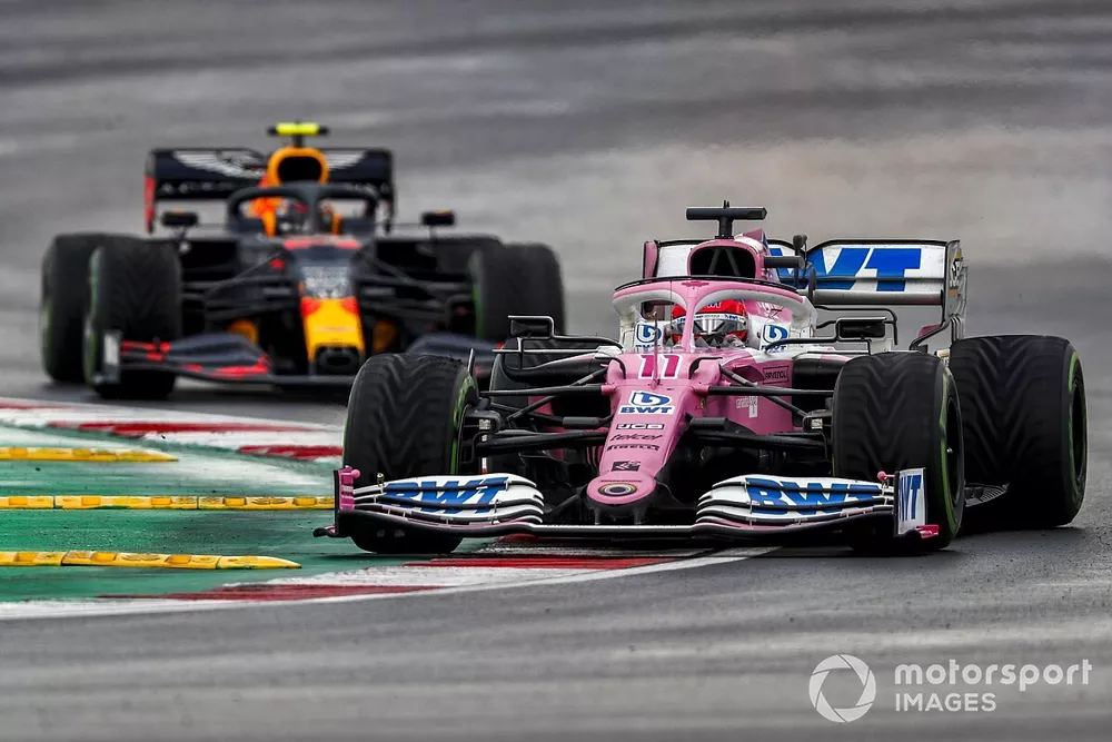 Sergio Perez, Racing Point RP20, Alex Albon, Red Bull Racing RB16