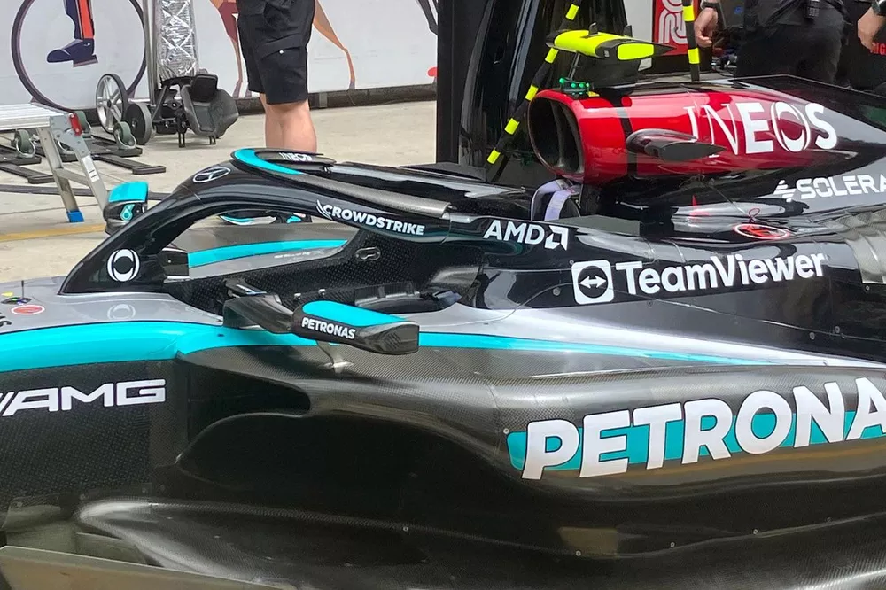 Mercedes F1 W15 halo detail