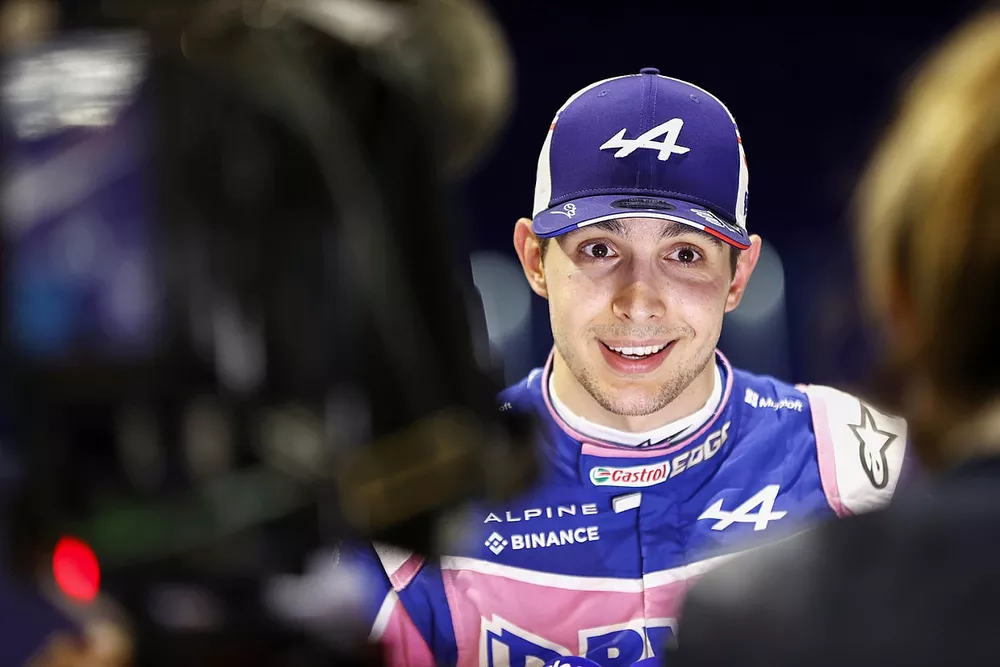 Esteban Ocon, Alpine F1 Team, is interviewed after Qualifying