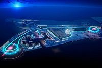Una curva peraltada entre los cambios de Abu Dhabi para la F1