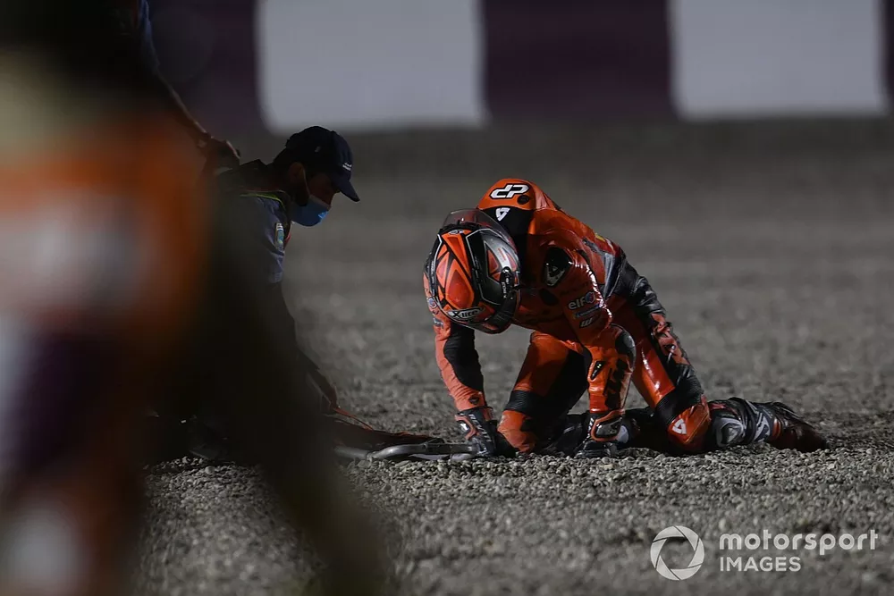 Caduta di Danilo Petrucci, KTM Tech3