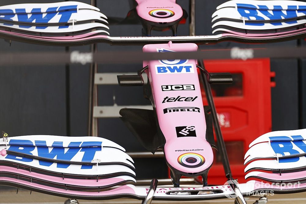 Los conos de la nariz y las alas delanteras del Racing Point RP20