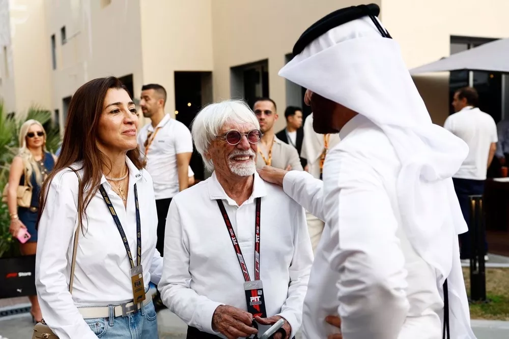 Bernie Ecclestone y Mohammed ben Sulayem, Presidente de la FIA