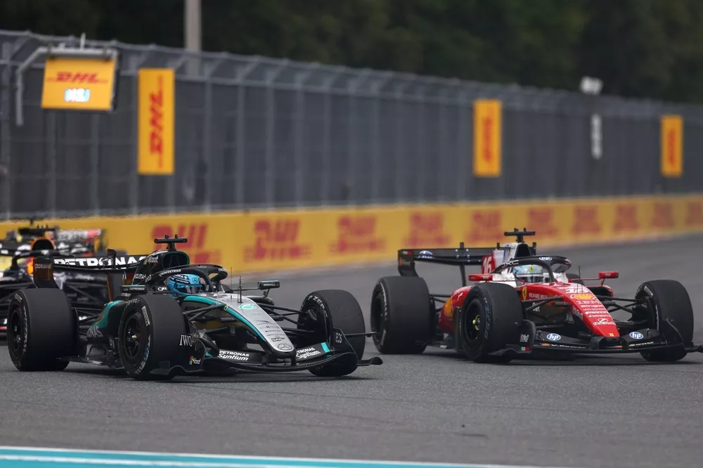 Charles Leclerc, Ferrari, George Russell, Mercedes