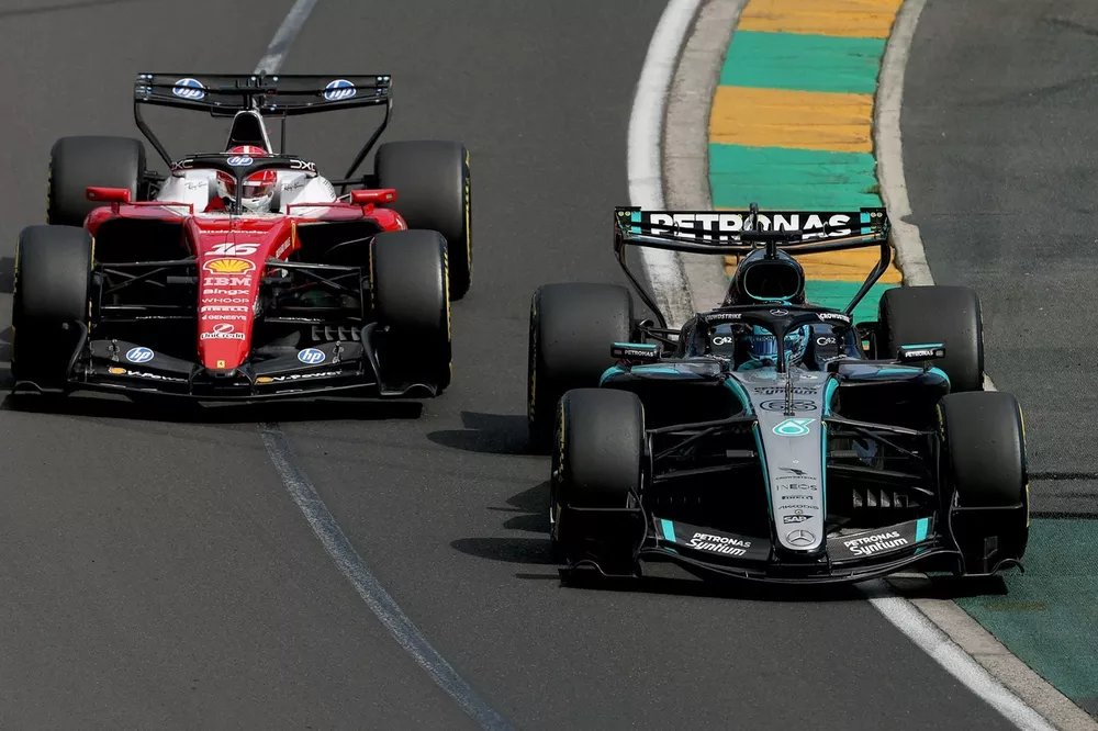 Charles Leclerc, Ferrari, George Russell, Mercedes