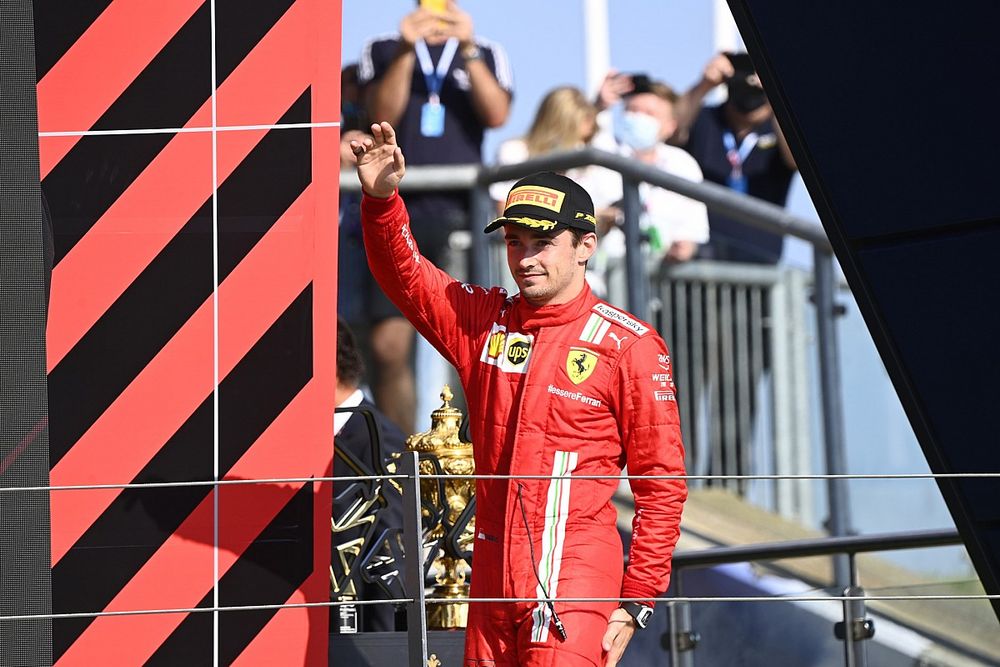 Podio: segundo lugar Charles Leclerc, Ferrari
