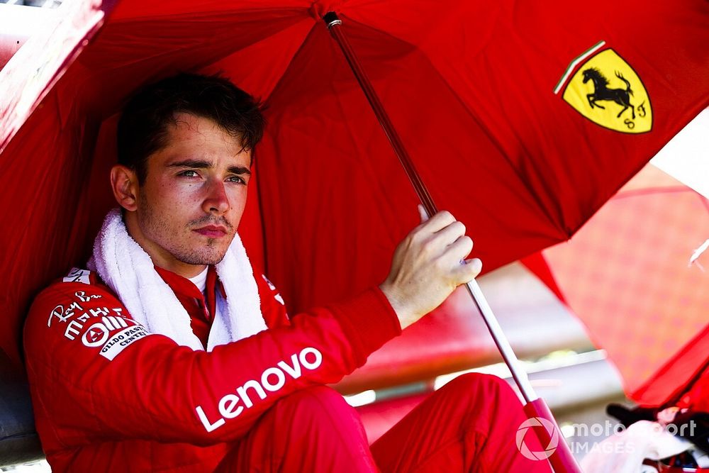 Charles Leclerc, Ferrari, on the grid