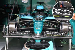Primer vistazo a las mejoras del Aston Martin F1 con un nuevo alerón delantero