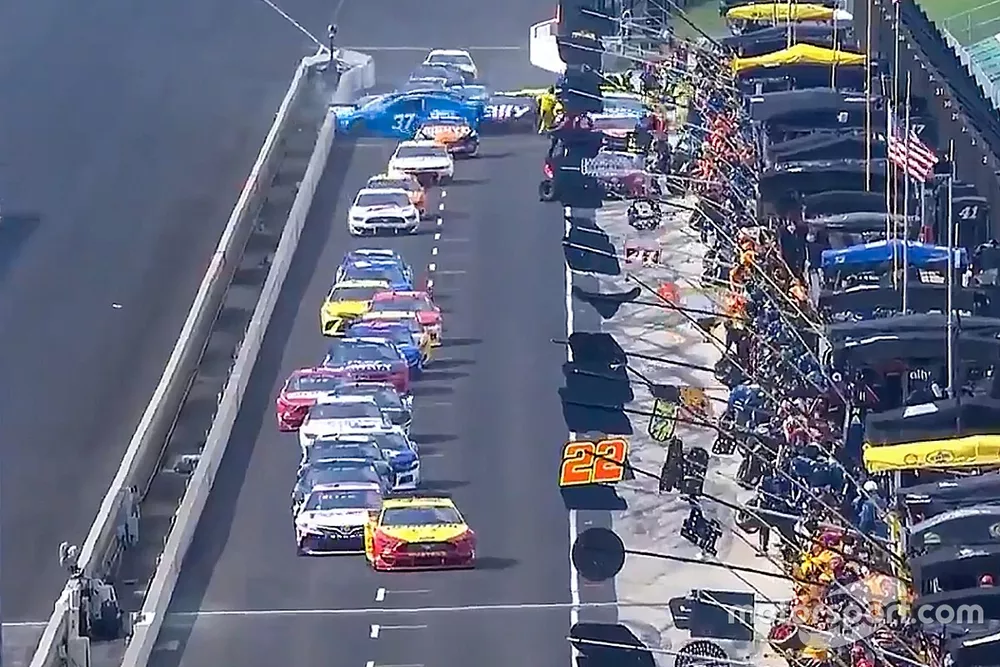 Front view of pit road incident