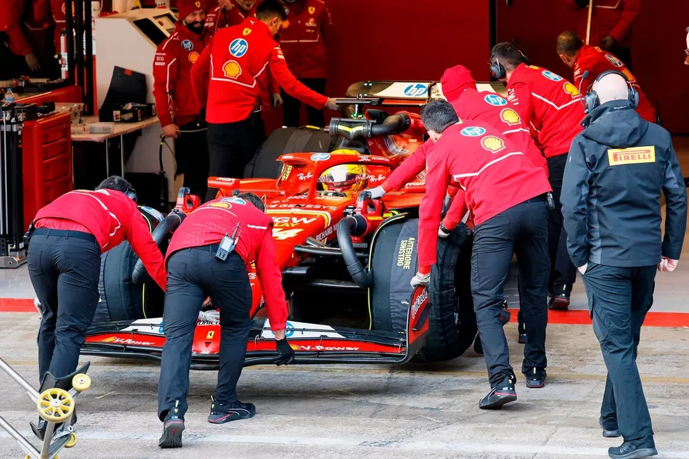 Lewis Hamilton, Ferrari, lors du test Pirelli