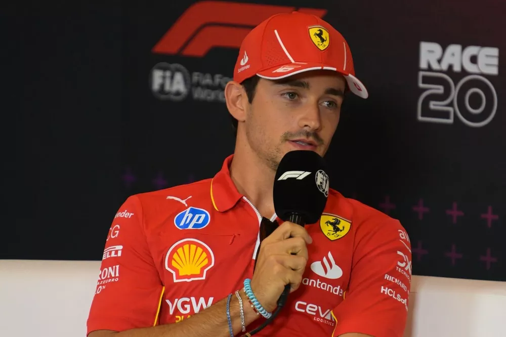 Charles Leclerc, Scuderia Ferrari, en conf&eacute;rence de presse