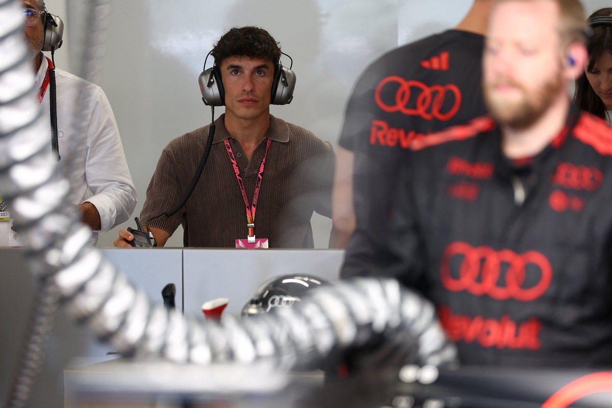 El incómodo error con Marc Marquez durante su visita Audi F1 en Barcelona
