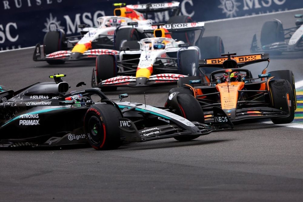 Oscar Piastri, penalizado con 10 segundos por colisión en el GP de Brasil; Charles Leclerc abandona