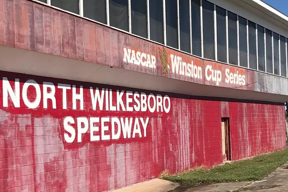 Closed North Wilkesboro Speedway signage