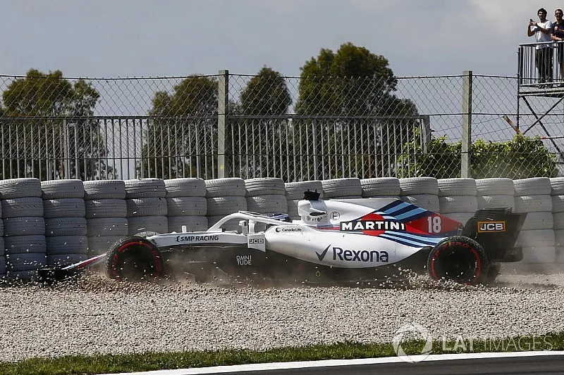 Lance Stroll, Williams FW41 crash