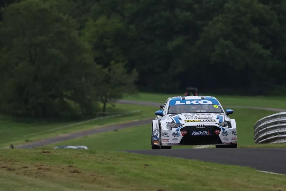 Aiden Moffat driving the Power Maxed Racing Audi A3 Saloon in 2026 BTCC practice