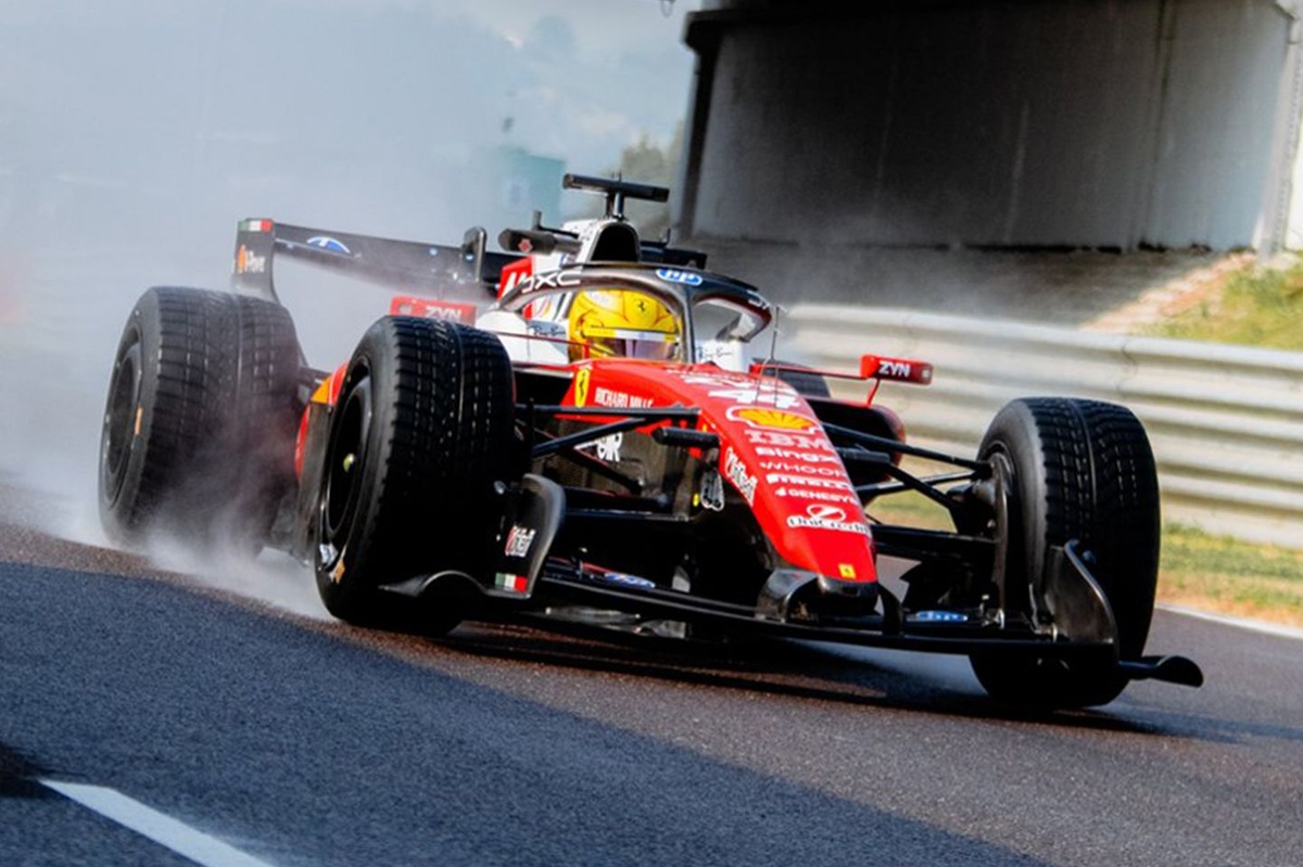 F1: Hamilton testa pneus de chuva de 2027 em Fiorano com a Ferrari