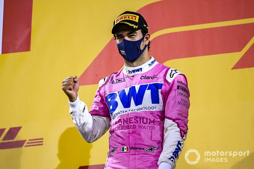 Podio: ganador Sergio Pérez, Racing Point