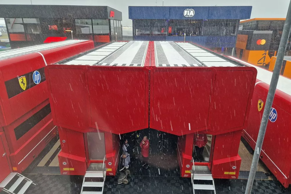 Rain over the paddock