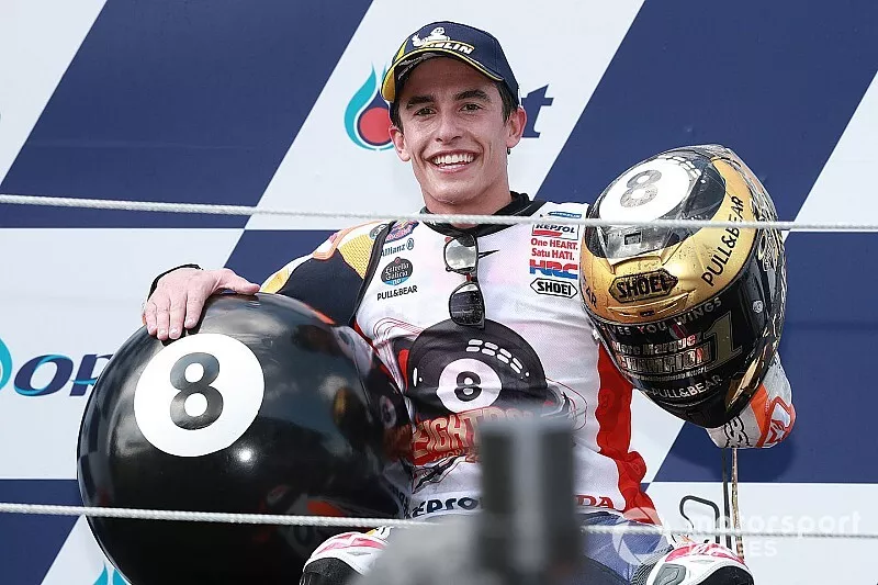 Podium : le vainqueur Marc Marquez, Repsol Honda Team
