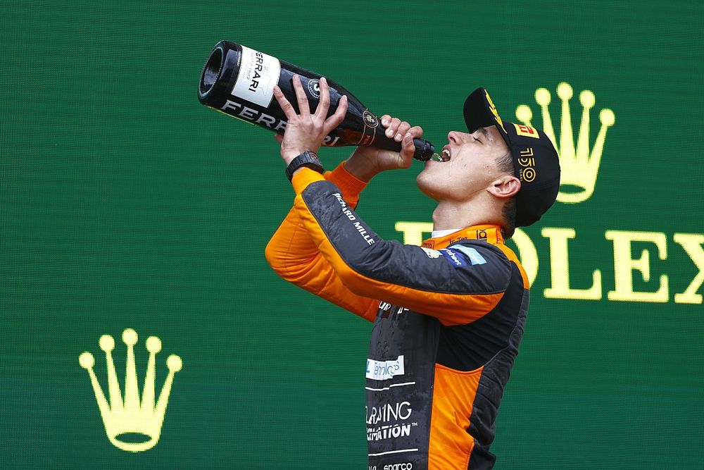 Podio: tercer lugar Lando Norris, McLaren