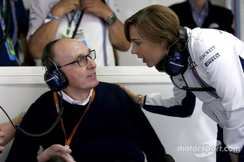 Sir Frank Williams, Williams Team Principal  and Claire Williams, Williams Deputy Team Principal