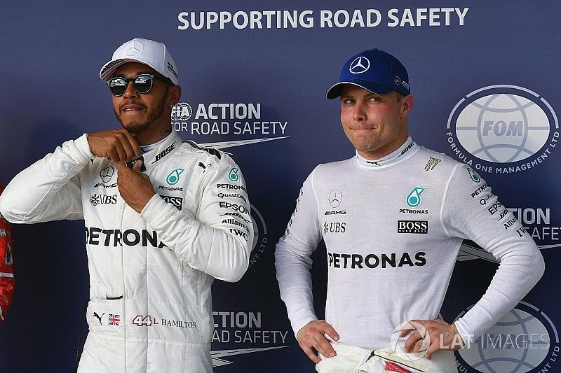 Pole: Lewis Hamilton, Mercedes-Benz F1 W08, 3. Valtteri Bottas, Mercedes AMG F1