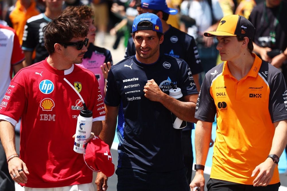 Charles Leclerc, Ferrari, Oscar Piastri, McLaren, Carlos Sainz, Williams