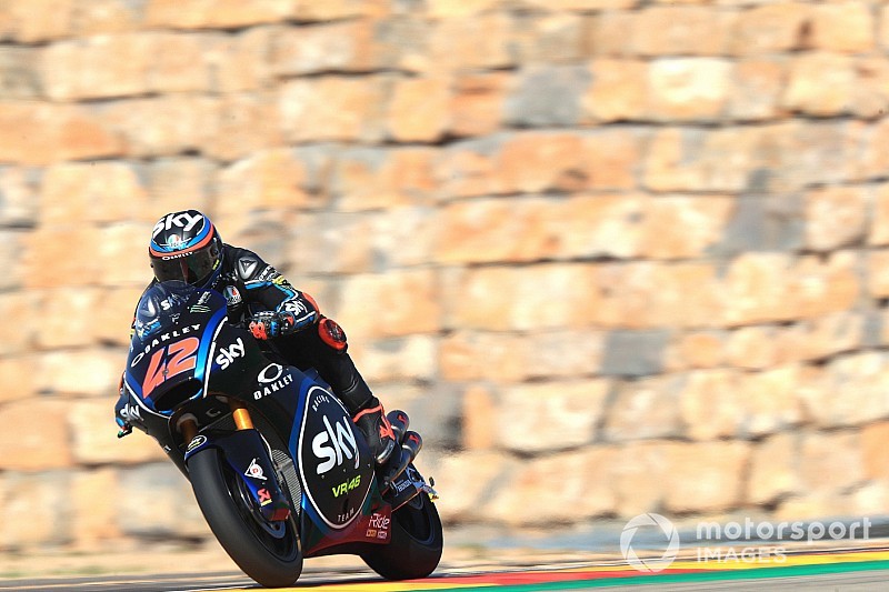 Moto2 Aragon: Bagnaia aan kop in warm-up, Bendsneyder 23ste