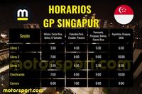 Horarios del GP de Singapur de la F1 2024 con Checo Pérez y Franco Colapinto