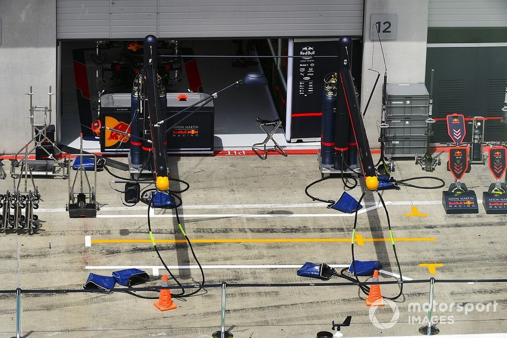 Garage of Red Bull Racing RB16 