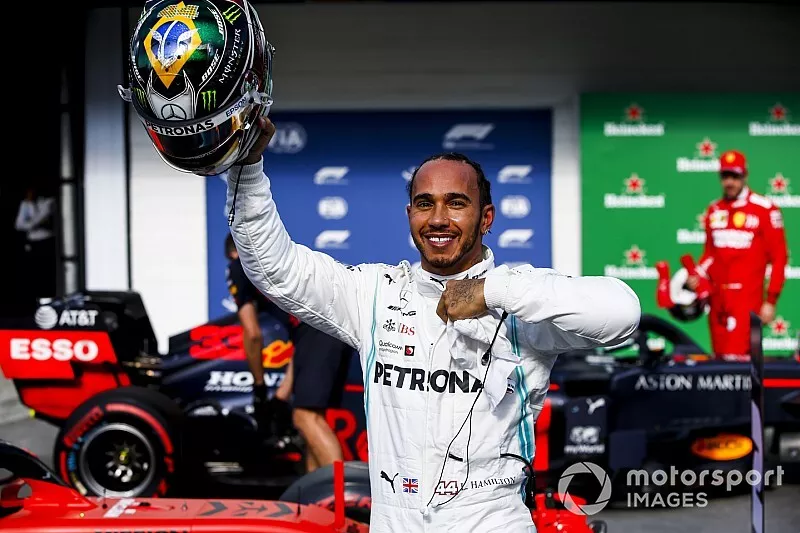 Lewis Hamilton, Mercedes AMG F1 celebra en Parc Ferme 