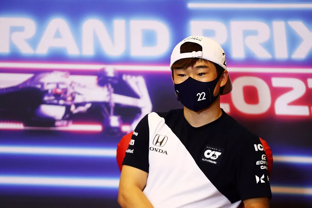 Yuki Tsunoda, AlphaTauri at press conference