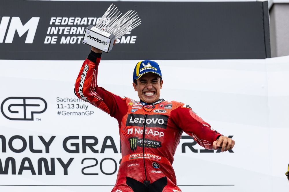 Podium: Race winner Marc Marquez, Ducati Team