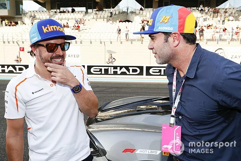 Fernando Alonso, McLaren and NASCAR driver Jimmie Johnson
