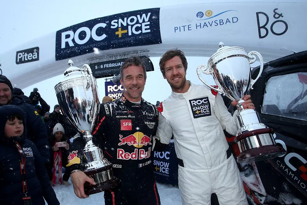 Winner Sebastien Loeb, second place Sebastian Vettel
