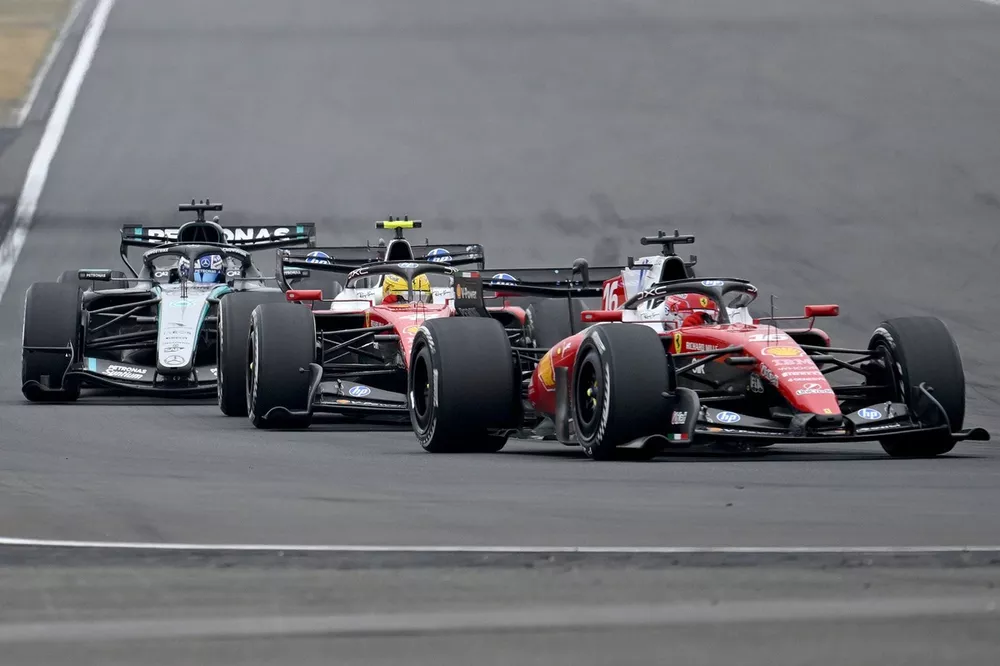 Charles Leclerc, Ferrari, Lewis Hamilton, Ferrari, George Russell, Mercedes