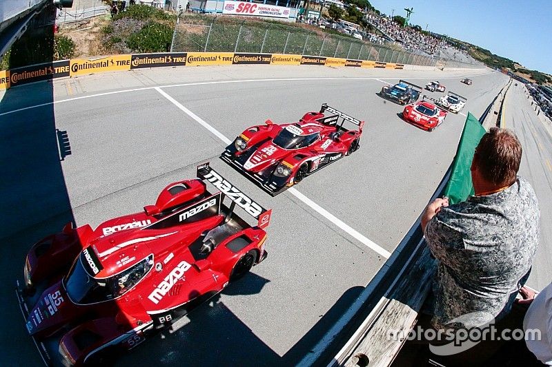 Start: #55 Mazda Motorsports Mazda Prototype: Jonathan Bomarito, Tristan Nunez leads