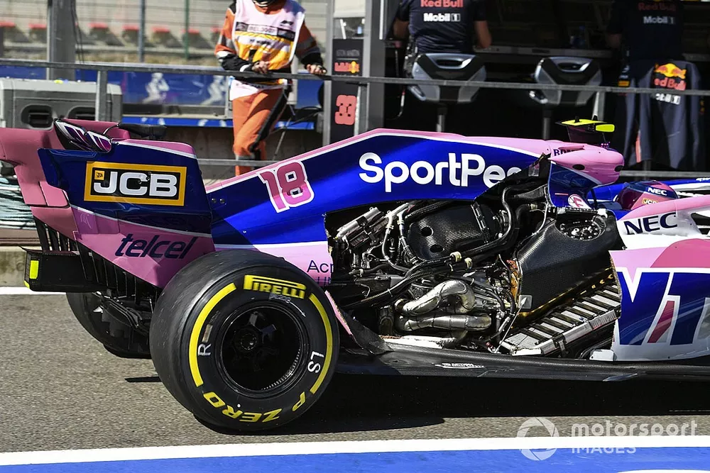 Lance Stroll, Racing Point RP19 sin la cubierta motor