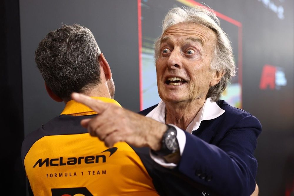 Andrea Stella, McLaren, cogido del cuello por Luca di Montezemolo