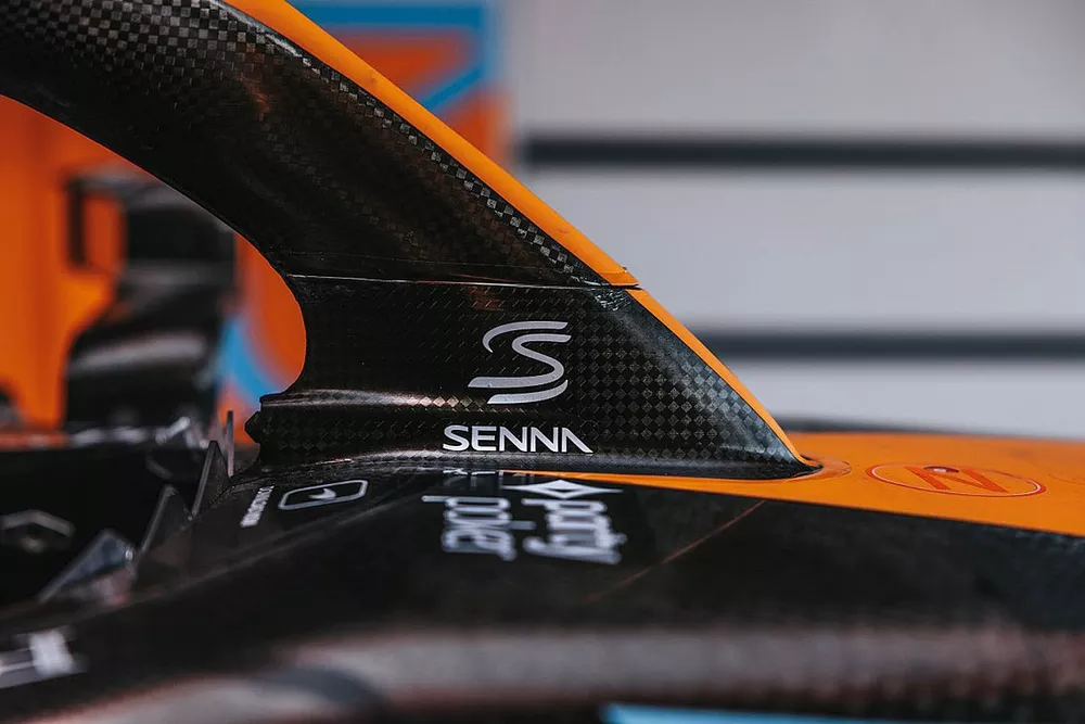 McLaren MCL36 with Ayrton Senna logo